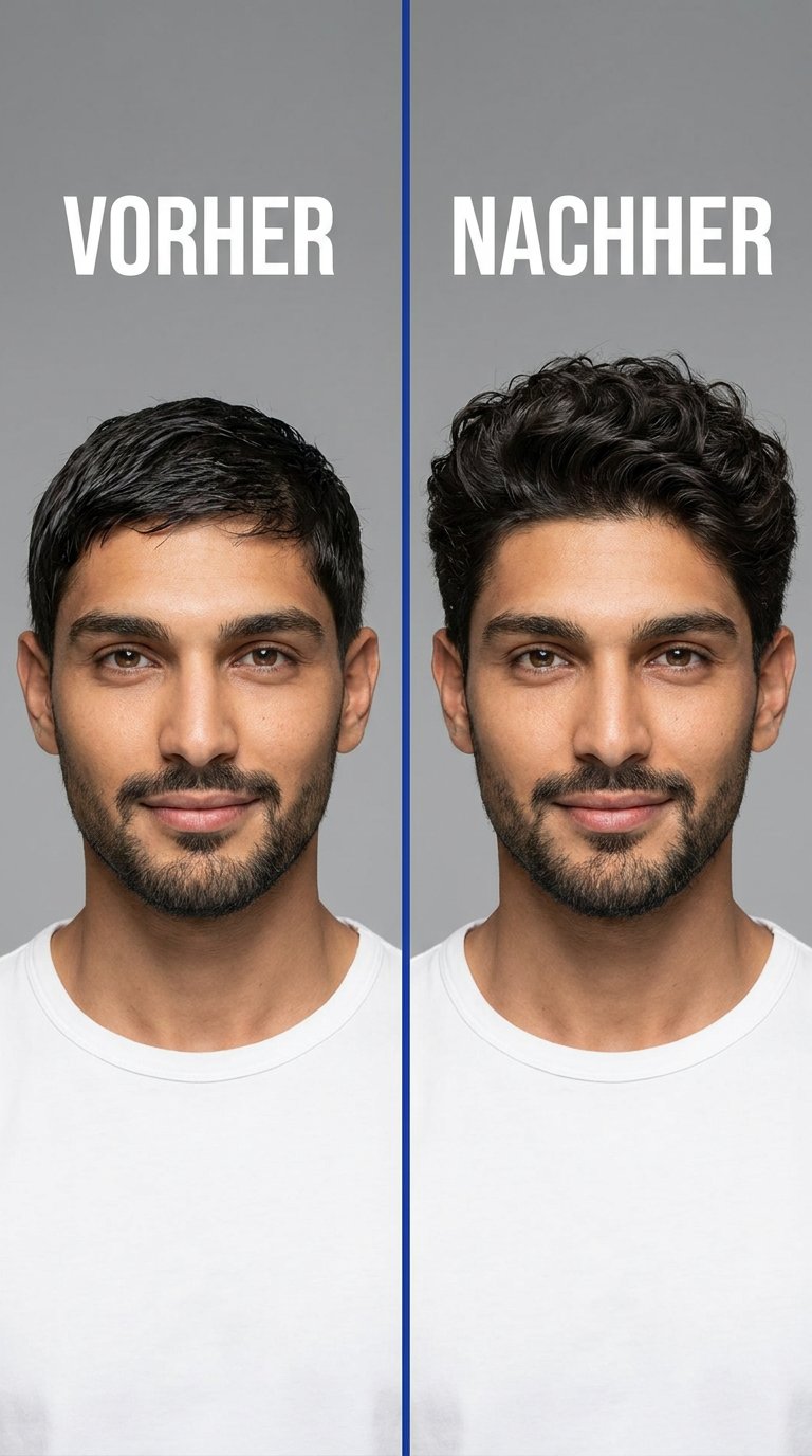 Vorher und nachher: mehr Volumen und Textur mit dem Blue Carbon TexComb und Styling Powder